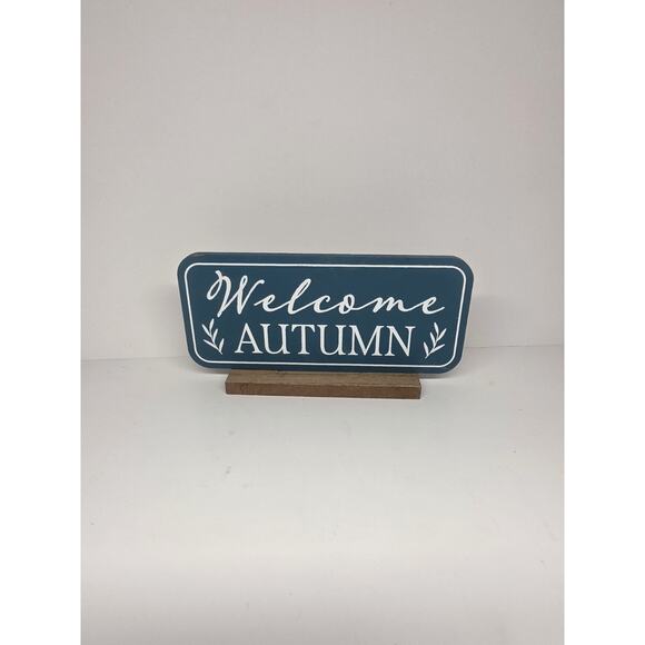 Welcome Autumn Wooden Sign Tabletop Decor Fall Autumn Farmhouse - Picture 1 of 3